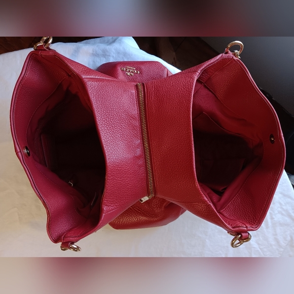 Red COACH Madison Handbag Shoulder Bag Tote Purse - Picture 9 of 9